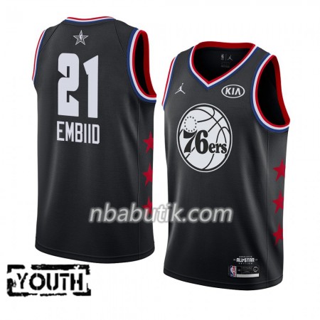 NBA Børn Trøje Philadelphia 76ers Joel Embiid 21 2019 All-Star Jordan Brand Sort Swingman NBA Børn Trøje Philadelphia 76ers Joel Embiid 21 2019 All-Star Jordan Brand Sort Swingman